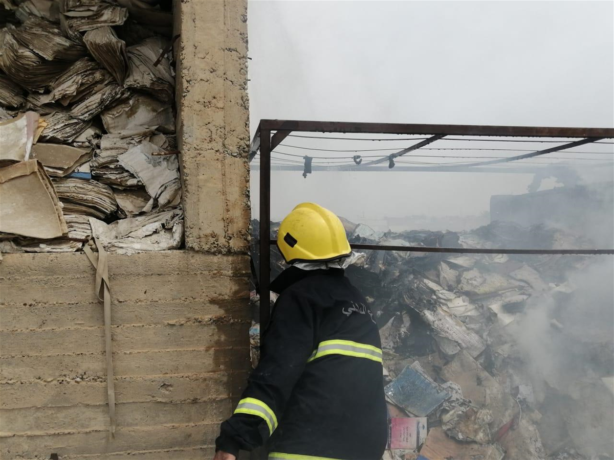 حريق داخل مخزن اضابير في "ضرائب سامراء"