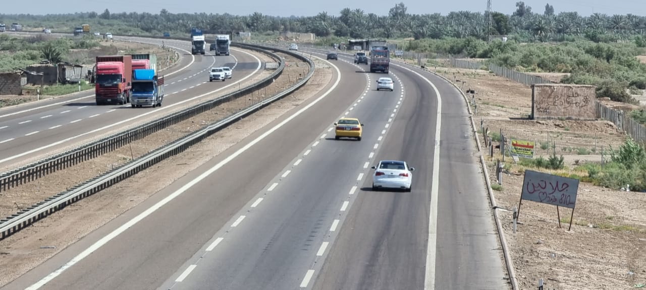 وزارة الاعمار: انجاز مشروع تأهيل طريق المرور السريع حلة – ديوانية (صور)