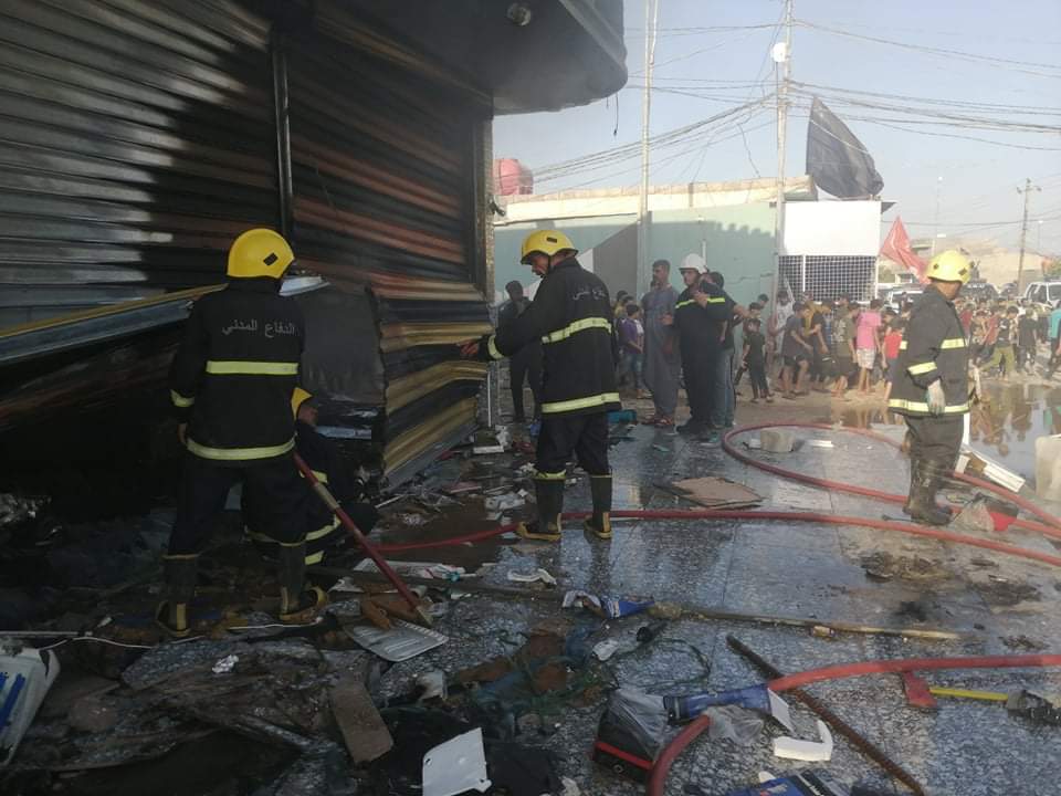 الدفاع المدني تسيطر على حريق المحال التجارية في بابل: واجهنا صعوبة