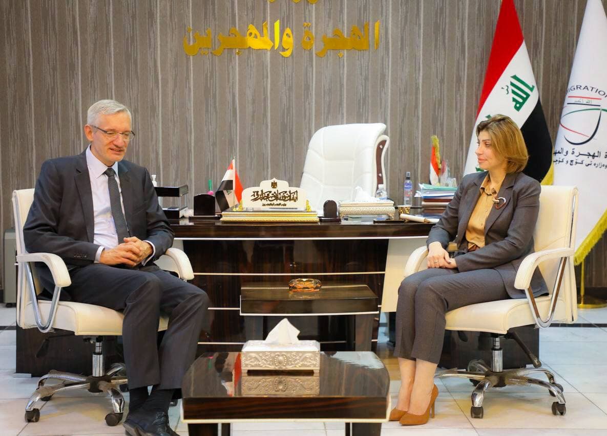 وزيرة الهجرة والسفير الالماني لدى العراق يبحثان القضايا المشتركة بين البلدين