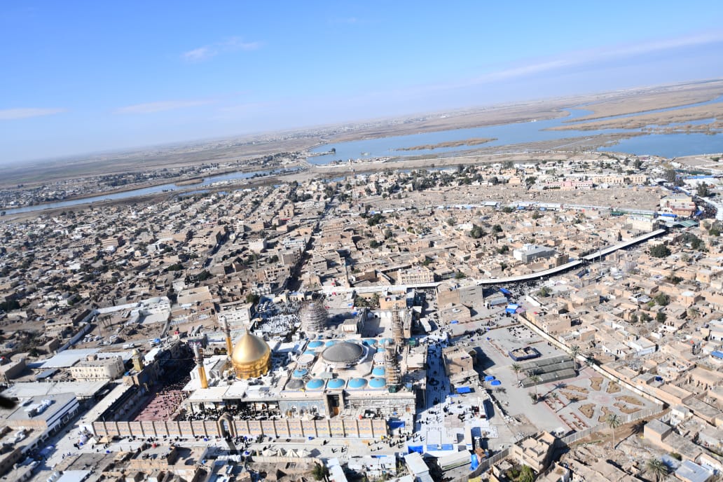 صور من الجو.. العتبة العسكرية: اكثر من 2 مليون زائر شاركوا بزيارة الامام الهادي (ع) في سامراء