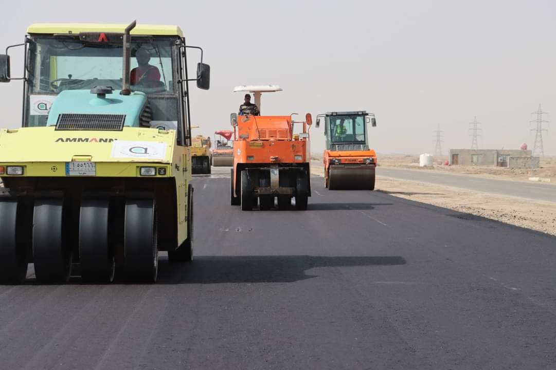 الاعمار: انجاز 50% من مشروع الممر الثاني لطريق (بتيرة- فجر- آل بدير) في ميسان