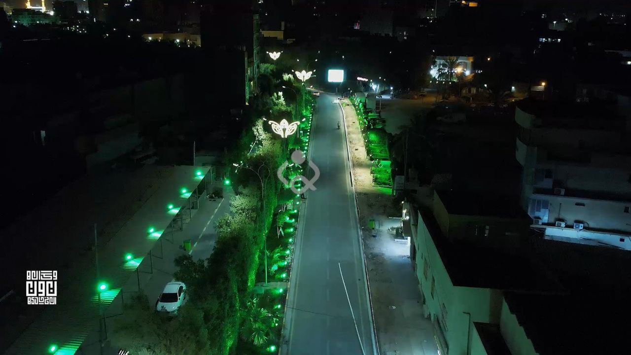 من الجو.. شاهد شارع الشهيد احمد زيني في كربلاء (فيديو)