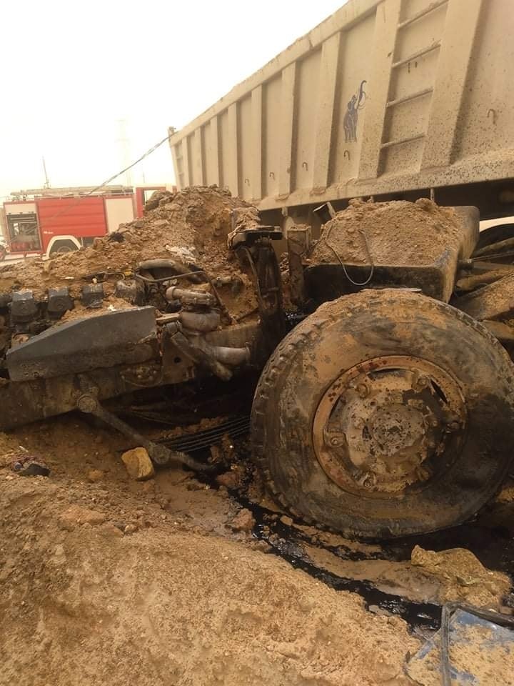 بسبب العاصفة الترابية.. حادث سير عنيف في كربلاء (صور)