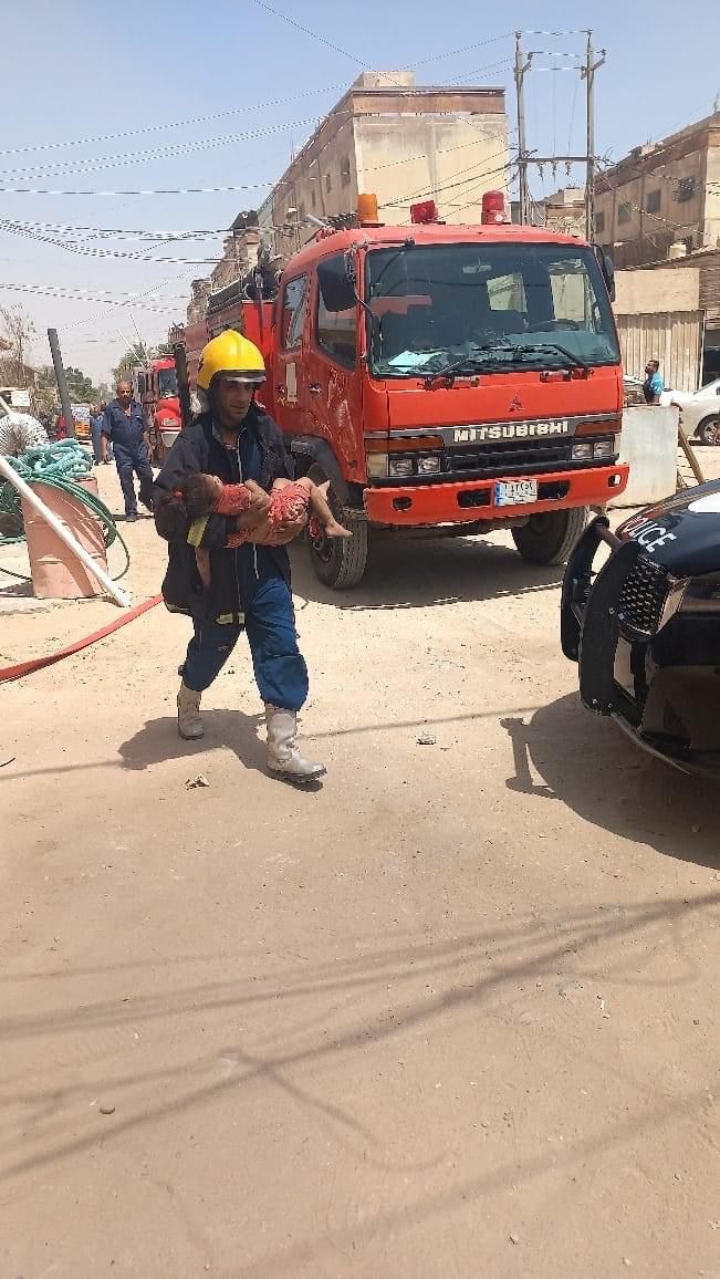 حريق داخل منزل في كربلاء والدفاع المدني تنقذ طفلة وامرأة مسنة