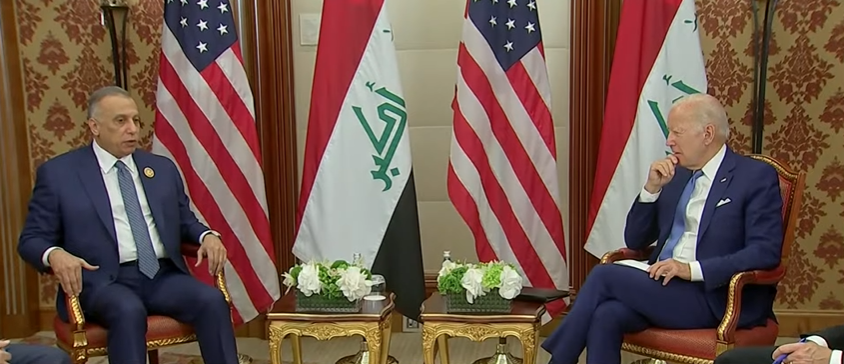 الكاظمي يعقد اجتماعاً مع جو بايدن في السعودية