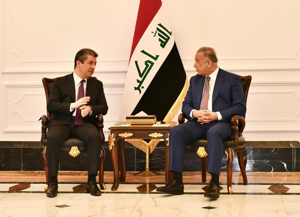 مسرور بارزاني يلتقي الكاظمي في بغداد (صور)