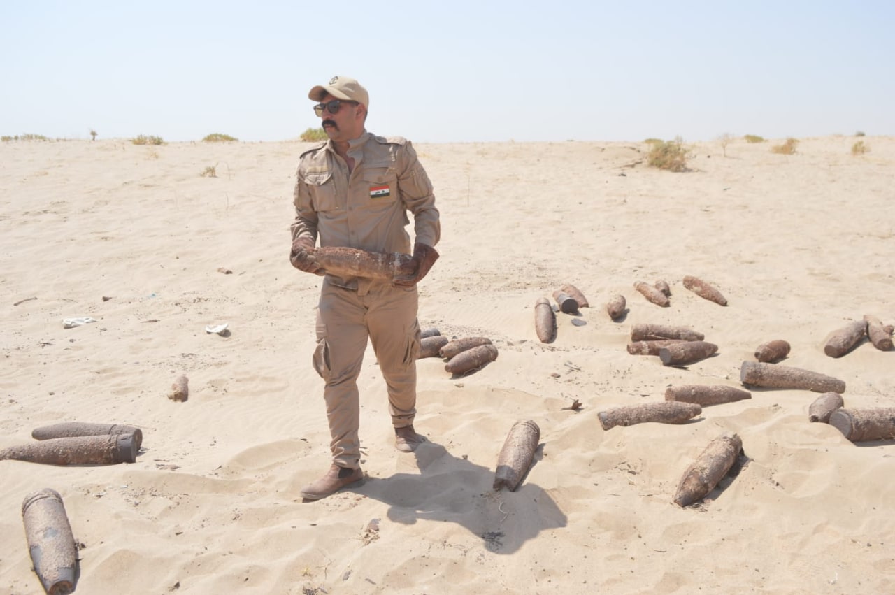 العثور على أكثر من 100 صاروخ مدفعية في كربلاء