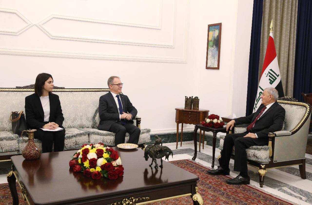 رئيس الجمهورية يثمن دعم إيطاليا للعراق في مكافحة الإرهاب