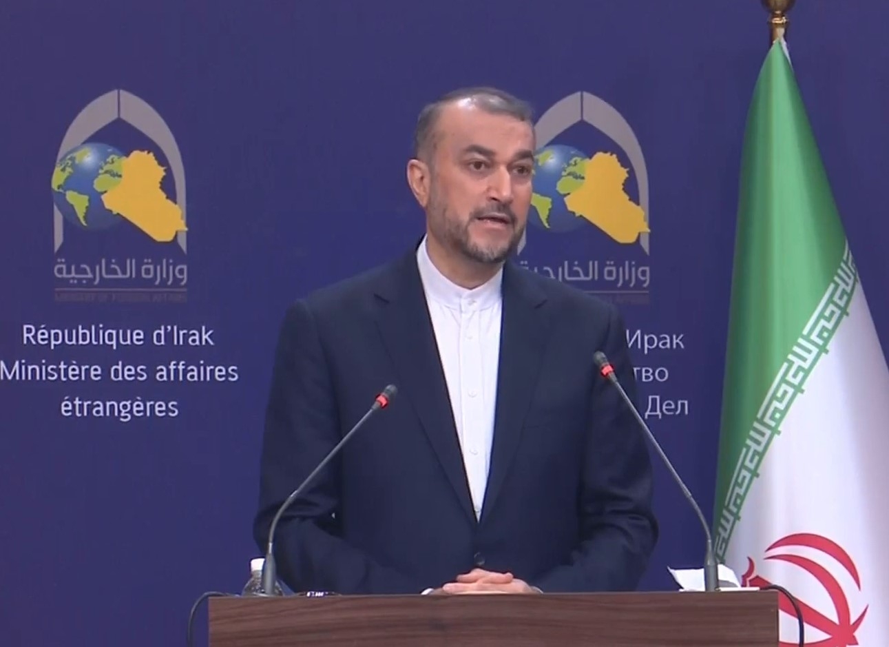 عبد اللهيان من بغداد: الحكومة العراقية اتخذت تدابير مهمة في مواجهة المجاميع المناهضة لإيران