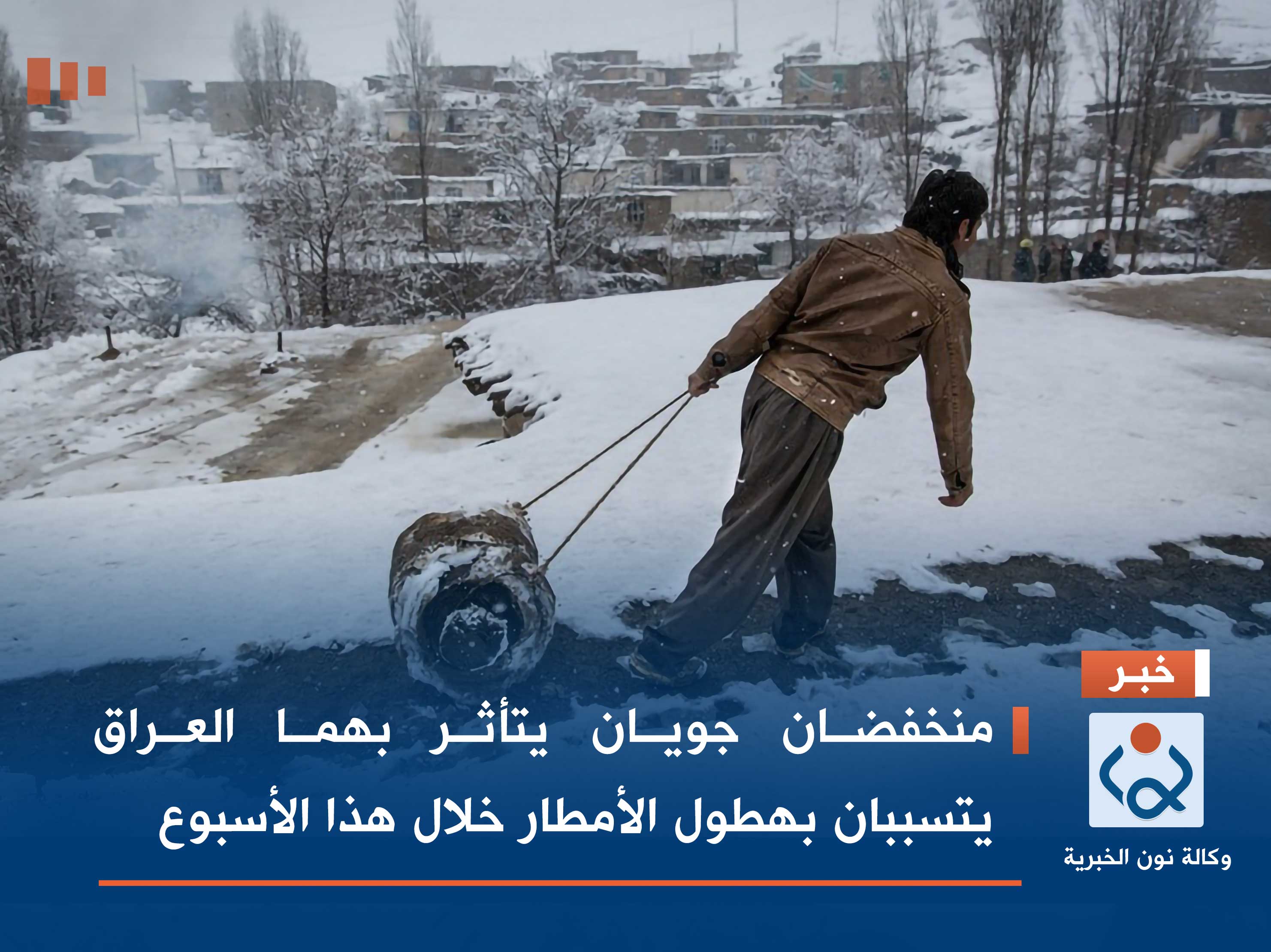 منخفضان جويان يتأثر بهما العراق يتسببان بهطول الأمطار خلال هذا الأسبوع