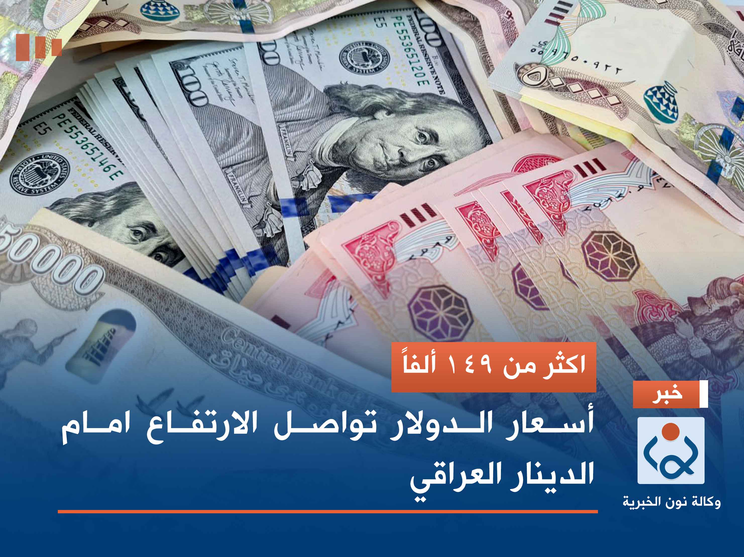 اكثر من 149 ألفاً.. أسعار الدولار تواصل الارتفاع امام الدينار العراقي