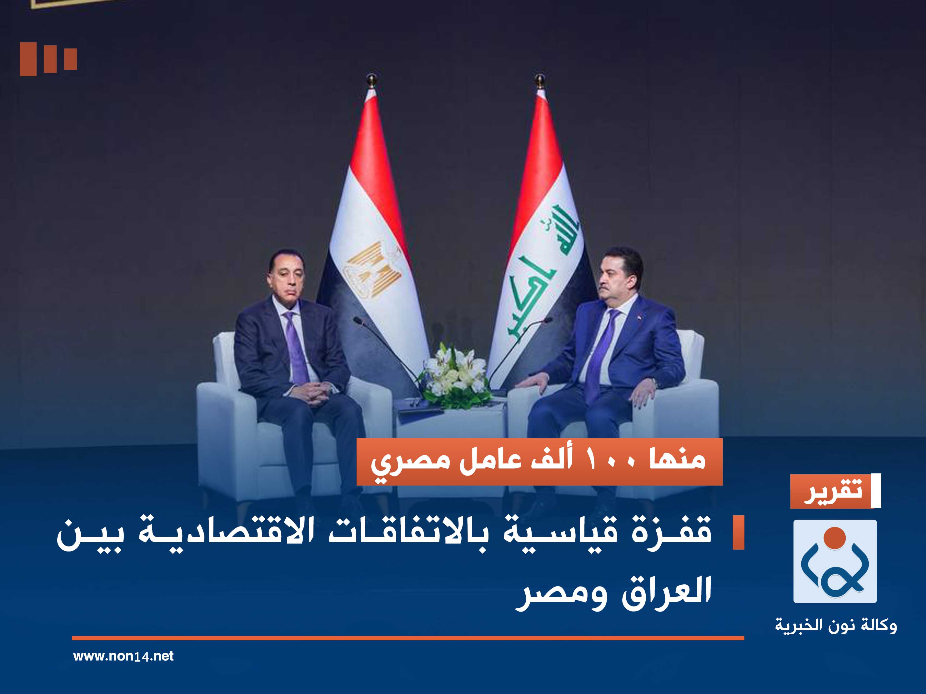 منها 100 ألف عامل مصري.. قفزة قياسية بالاتفاقات الاقتصادية بين العراق ومصر