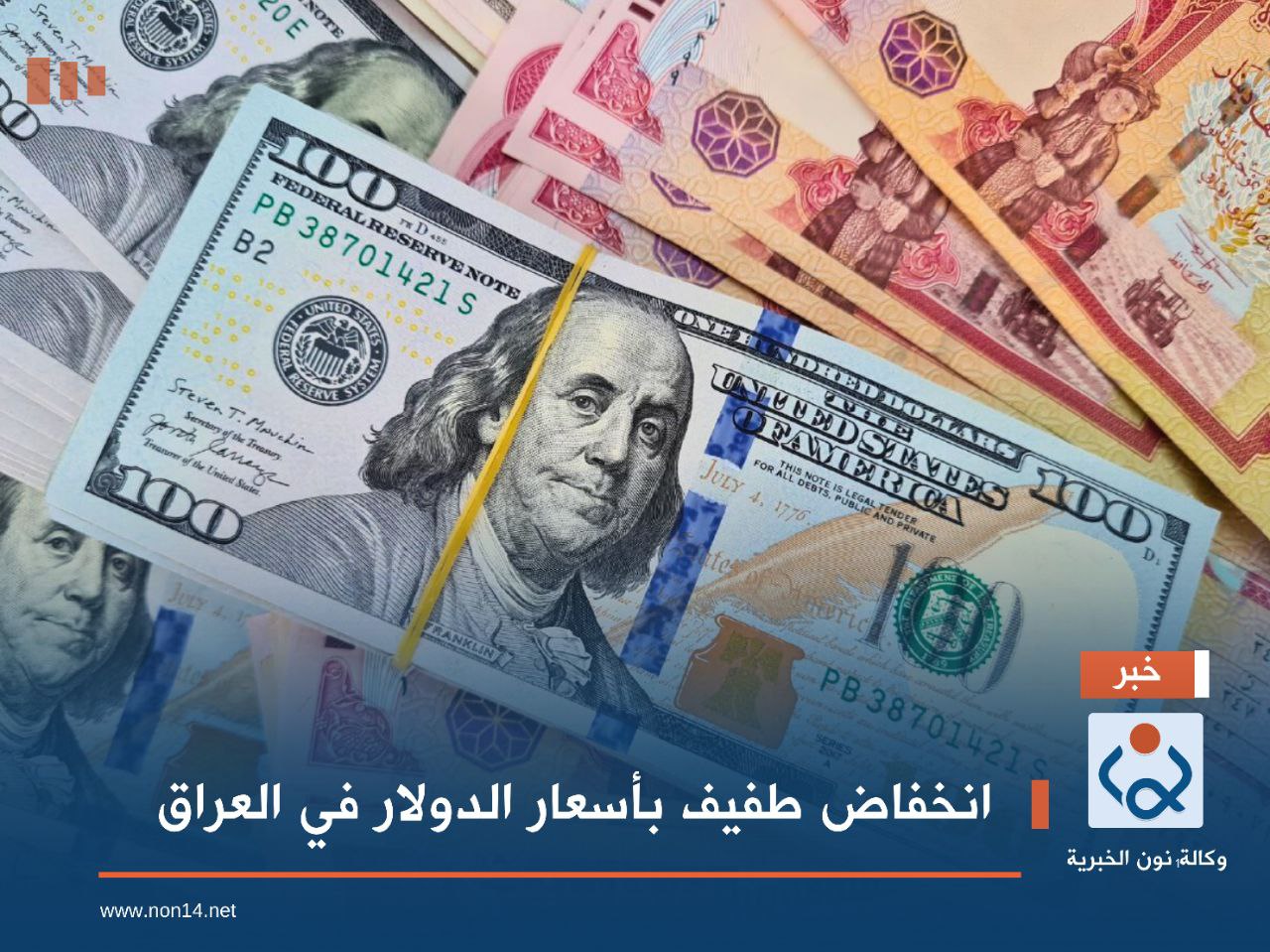 انخفاض طفيف بأسعار الدولار في العراق