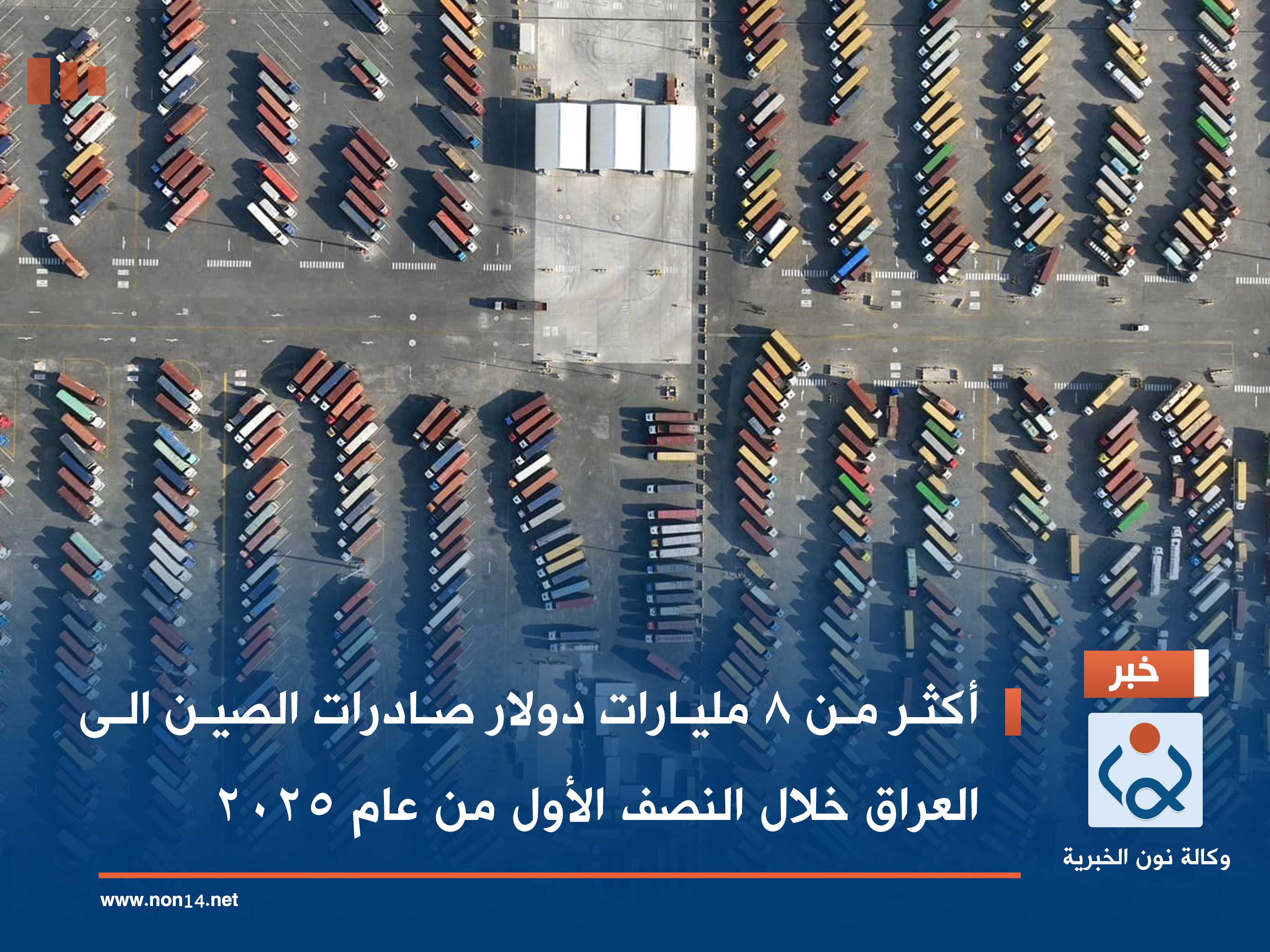 أكثر من 8 مليارات دولار صادرات الصين الى العراق خلال النصف الأول من عام 2025