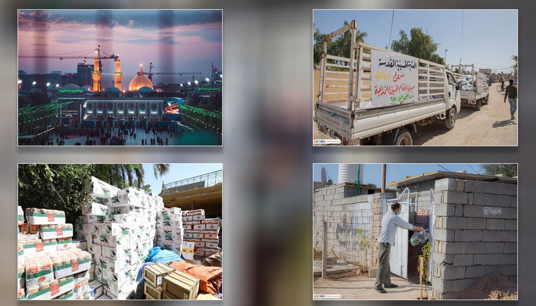 قوافل مساعدات تضم مواد غذائية وخضروات تنطلق من كربلاء الى باقي المحافظات العراقية