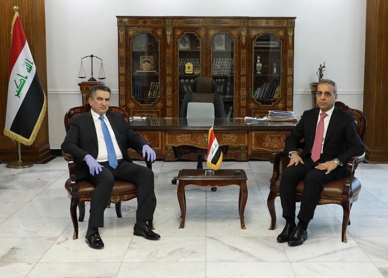 فائق زيدان يبحث مع الزرفي التعاون بين السلطتين التنفيذية والقضائية