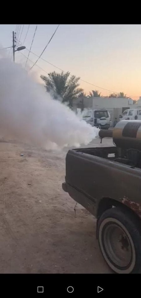 حملة تضبيب مسائية لمُكافحة البعوض والنواقل الأخرى للأمراض في كربلاء