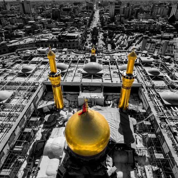 شاهد بالفيديو الاذان من مأذنتي العتبتين الحسينية والعباسية في كربلاء المقدسة