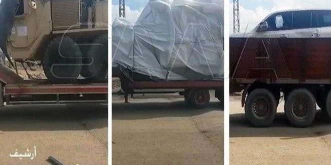 سوريا :القوات الامريكية تنقل عشرات الآليات المعطوبة من قواعدها في سورية إلى الأراضي العراقية