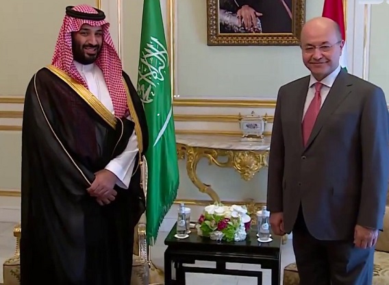 الرئيس برهم صالح يتصل هاتفيا بولي العهد السعودي محمد بن سلمان