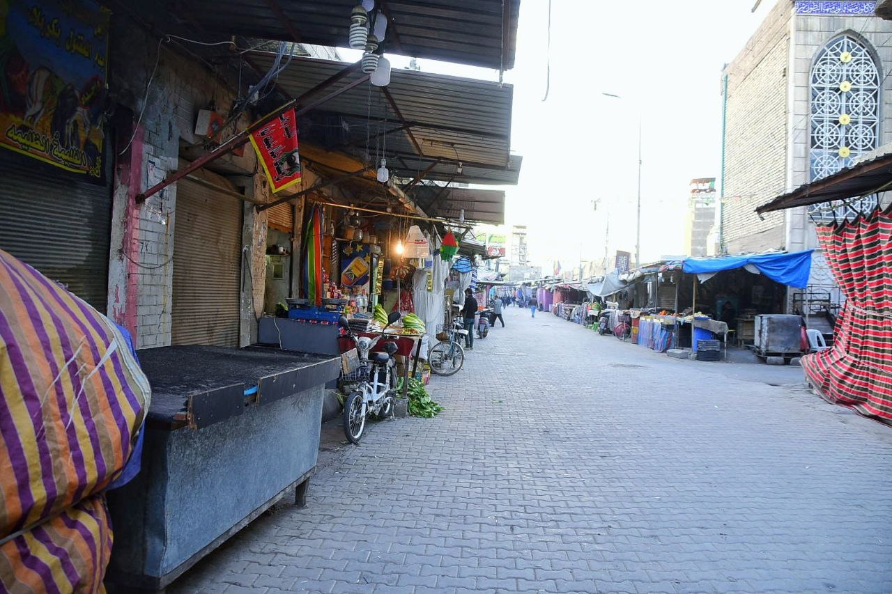 تقرير مصور من كربلاء في اول ايام حظر التجوال