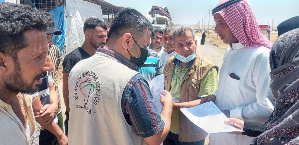 وزارة الهجرة تعلن عن عودة (307) نازحا من مخيمات محور الخازر الى مناطقهم الاصلية في نينوى