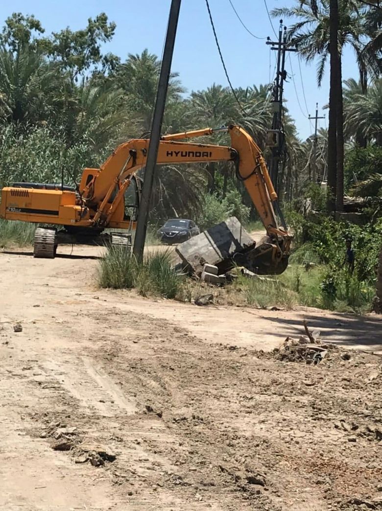 أنشاء طريق بطول 1400م في قضاء الحسينية بكربلاء