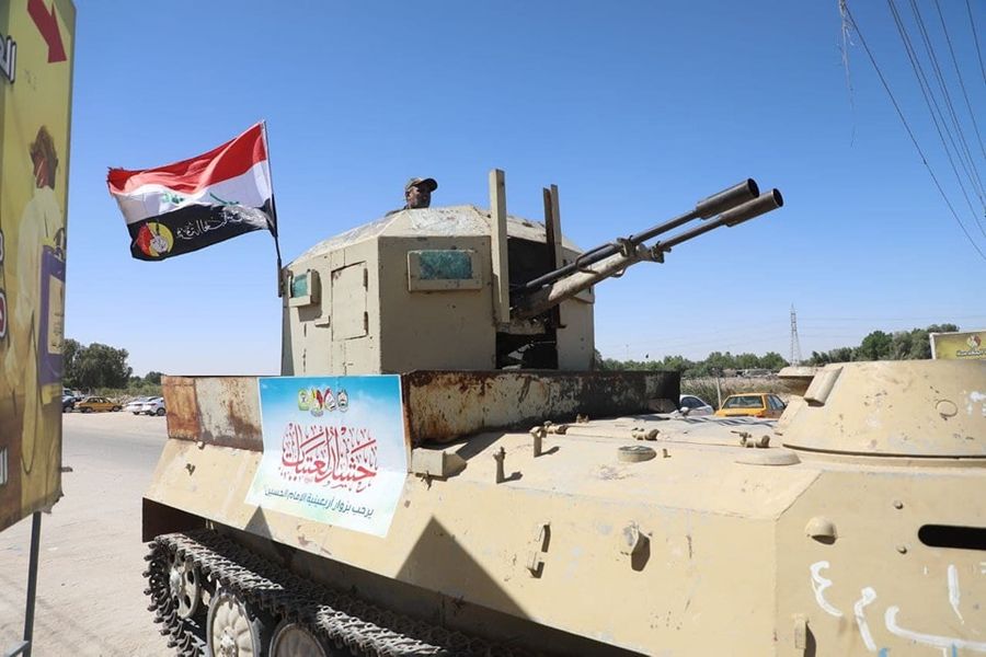 قوات مدرعة ومقاتلة ضمن "حشد العتبات" لتأمين مراسم إحياء ذكرى رحيل النبي (ص)