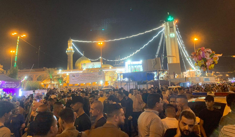 بغداد:الاحتفال بذكرى المولد النبوي الشريف بمسجد الامام ابو حنيفة النعمان