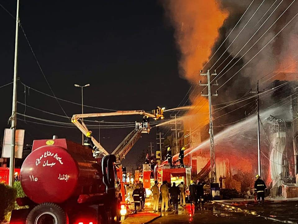 وفاة رجل إطفاء أثناء اخماد ألسنة اللهب في ميسان