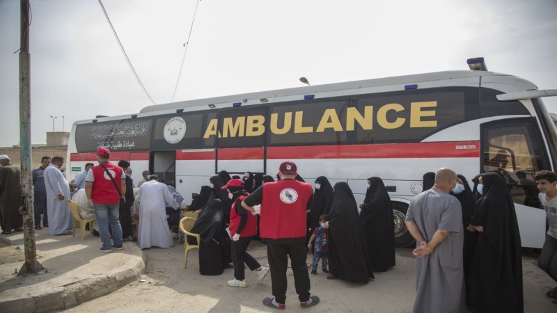 بعد ان عالجت اكثر من 1000 مواطن في طويريج :العتبة الحسينية تعالج المواطنين مجانا في قضاء عين التمر