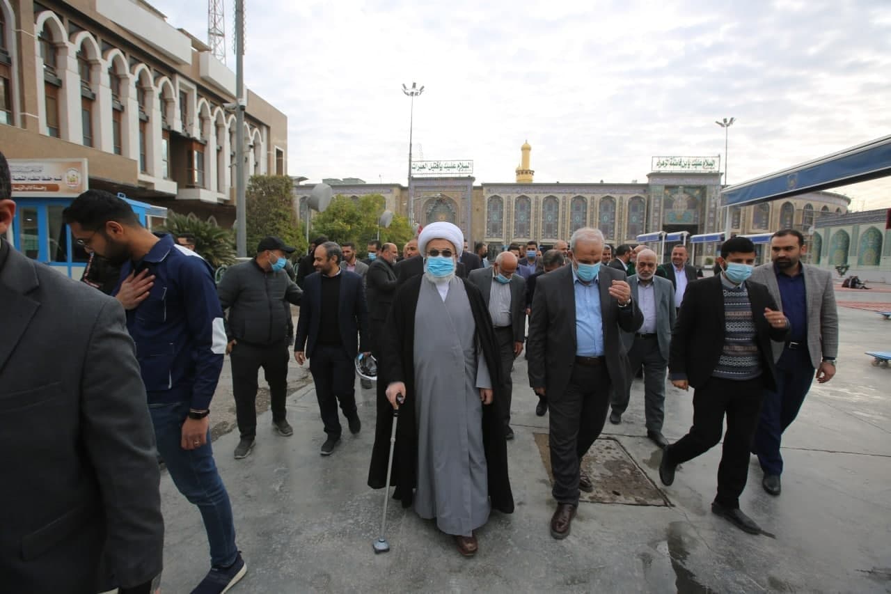 بعد شفائه من وعكة صحية: الشيخ عبد المهدي الكربلائي يفتتح منفذ الخدمات في النفق المحيط بالعتبة الحسينية المقدسة ...صور