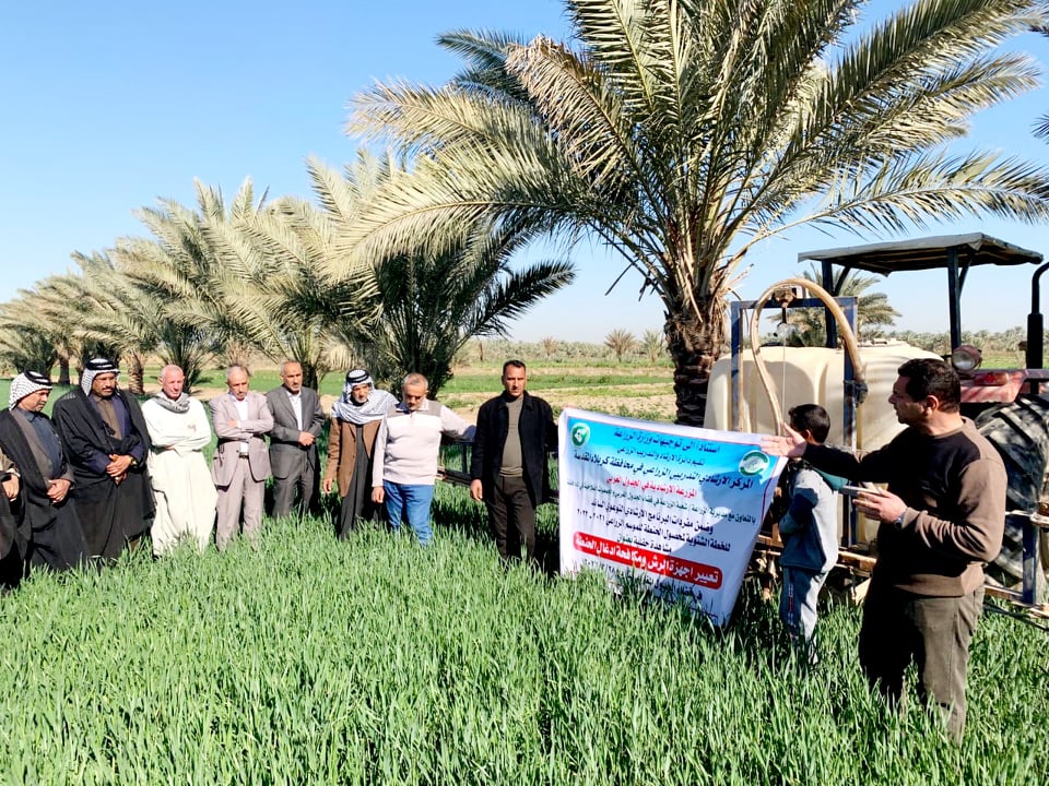 كربلاء : مشاهدة حقلية حول تغيير أجهزة الرش ومكافحة أدغال الحنطة