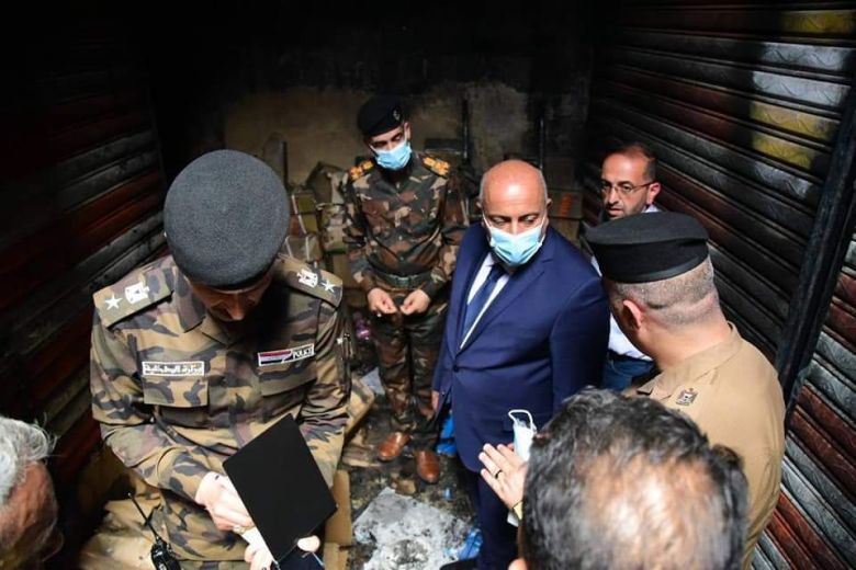 محافظ كربلاء يوجه بفتح تحقيق عاجل في حادثة حريق سوق الدهان