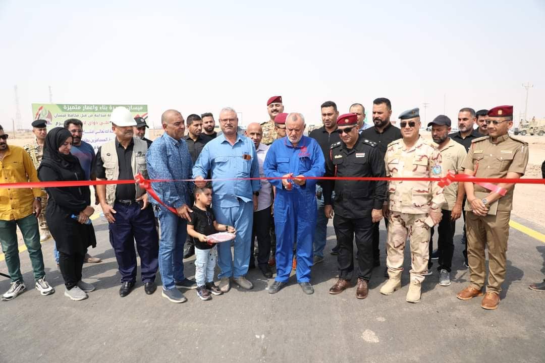 افتتاح مشروع طريق منفذ الشيب الحدودي (طريق المسافرين) بطول 3 كم في ميسان