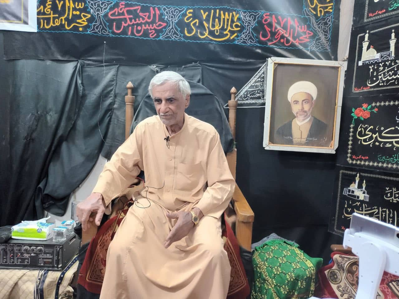 بالفيديو:نجل الشيخ عبد الزهراء الكعبي يتحدث عن حياة والده وكيفية جمعه للمقتل المقروء