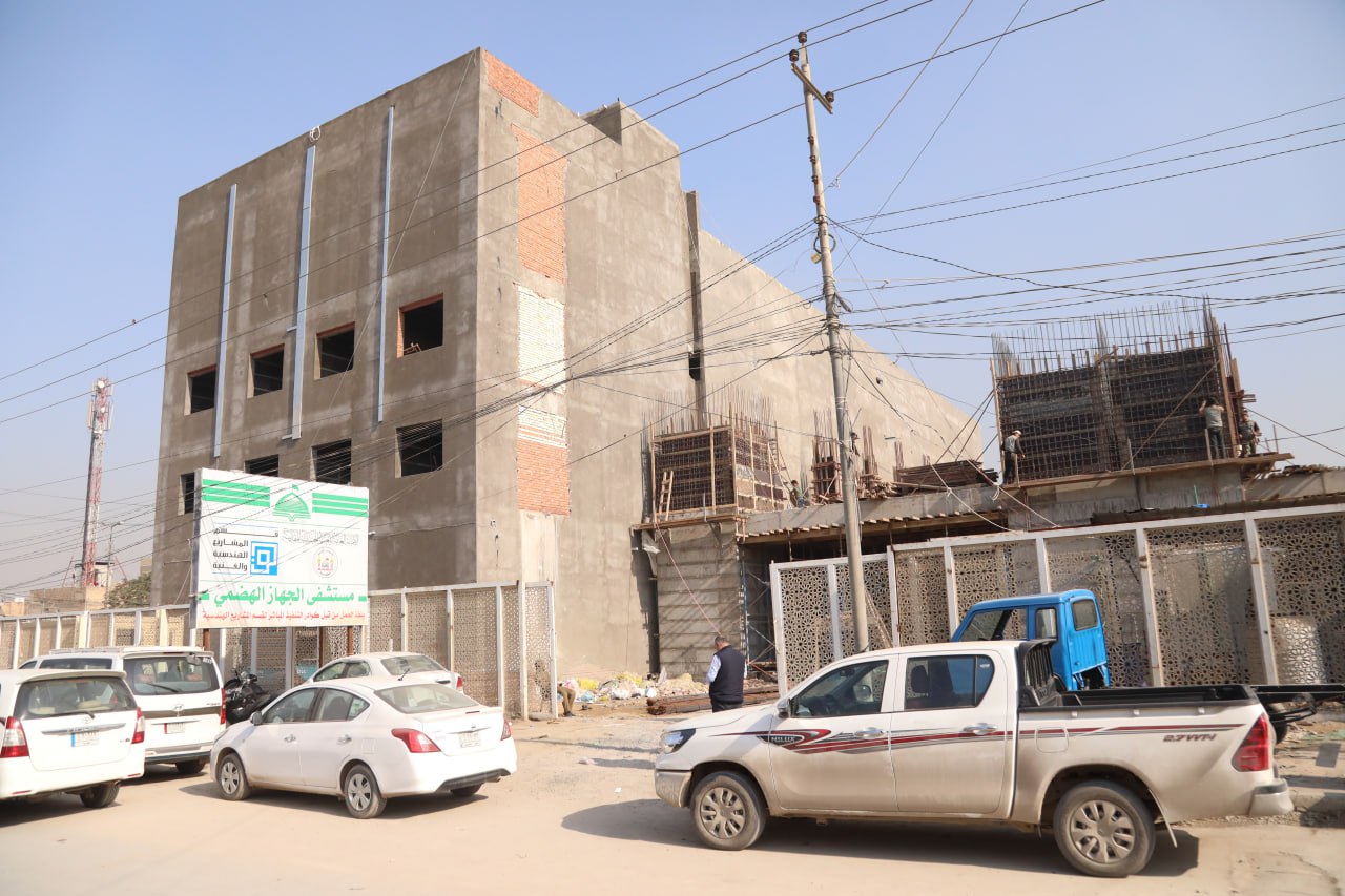 البناية الاولى اربع طبقات ونسبة انجازها 80% :الشروع بتنفيذ بناية ثانية من سبع طبقات في مستشفى الجهاز الهضمي وزراعة الكبد بكربلاء