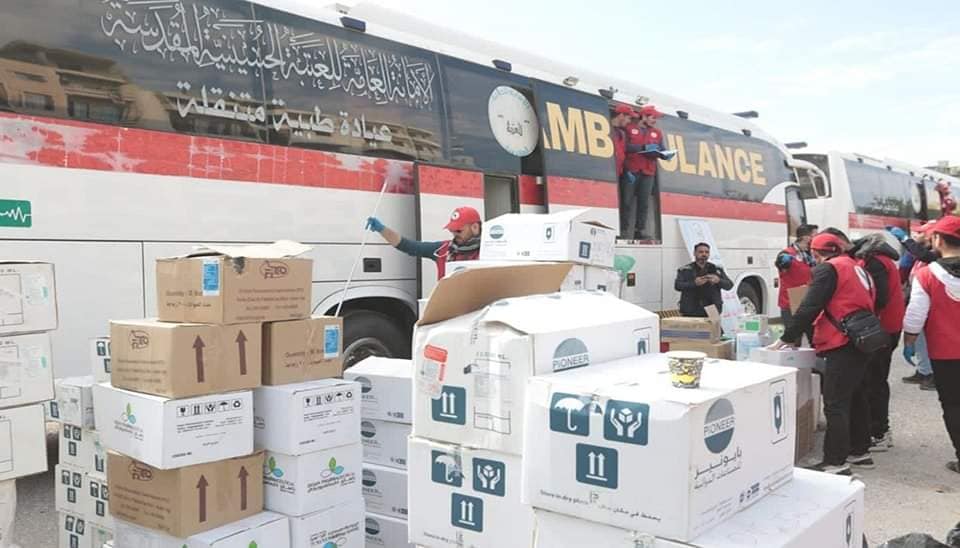 بالصور:مؤسسة دينية عراقية تجهز مستشفى اللاذقية السورية بالمستلزمات الطبية والادوية الضرورية المسعفة للحياة