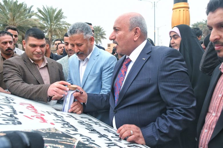 الخطابي يضع حجر الاساس لمشروع حيوي في كربلاء