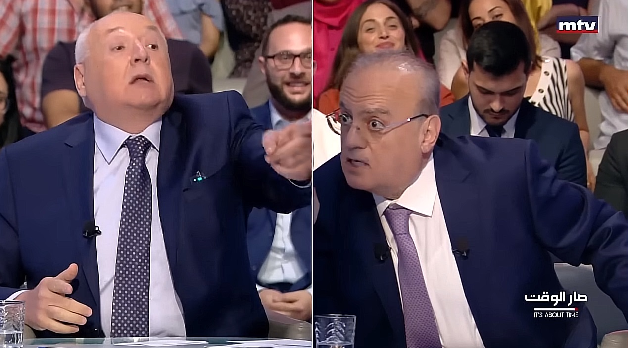 اشتباك وضرب بالايدي بين إعلامي ووزير سابق بتلفزيون لبناني