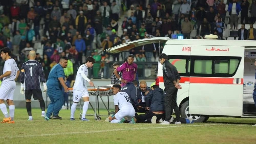 إنقاذ حارس مرمى النفط من الموت بعد أن بلع لسانه