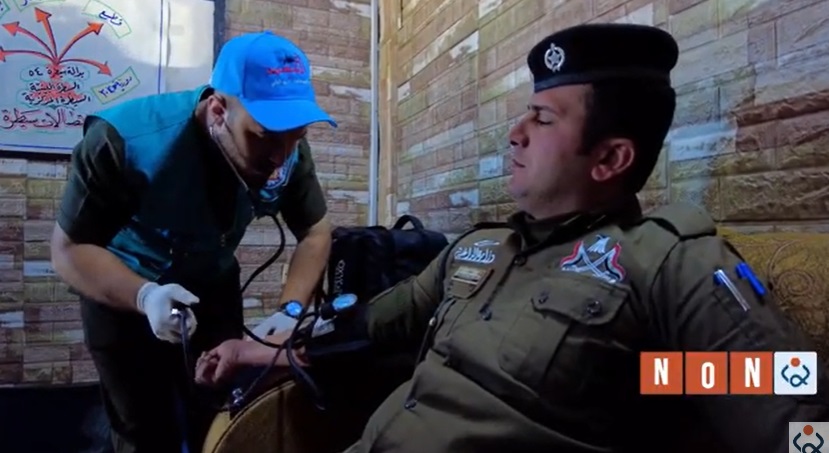 فيديو:مركز تابع للعتبة الحسينية يقوم بمسح صحي لابطال الجيش في عيدهم