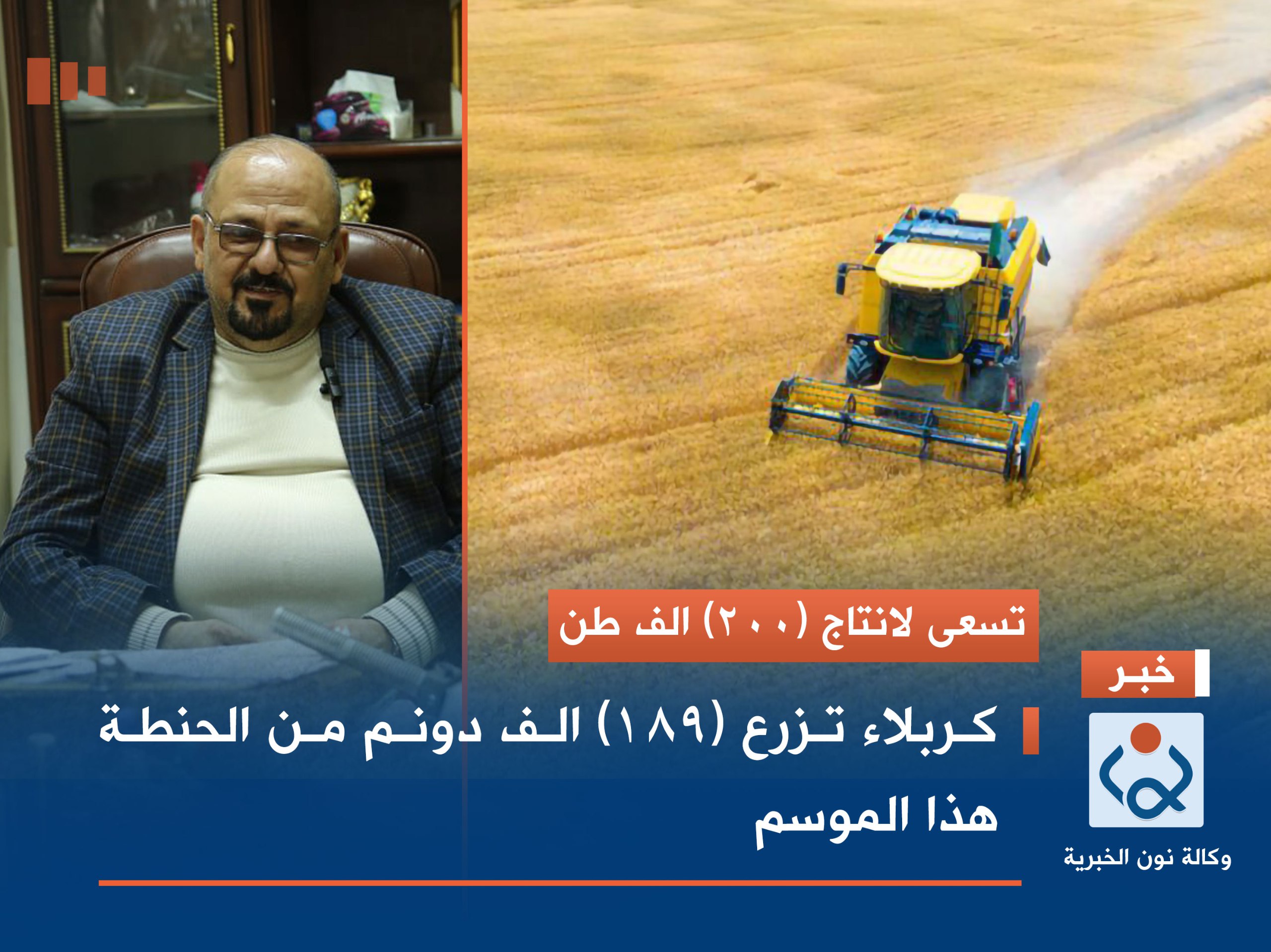 تسعى لانتاج (200) الف طن كربلاء تزرع (189) الف دونم من الحنطة هذا الموسم