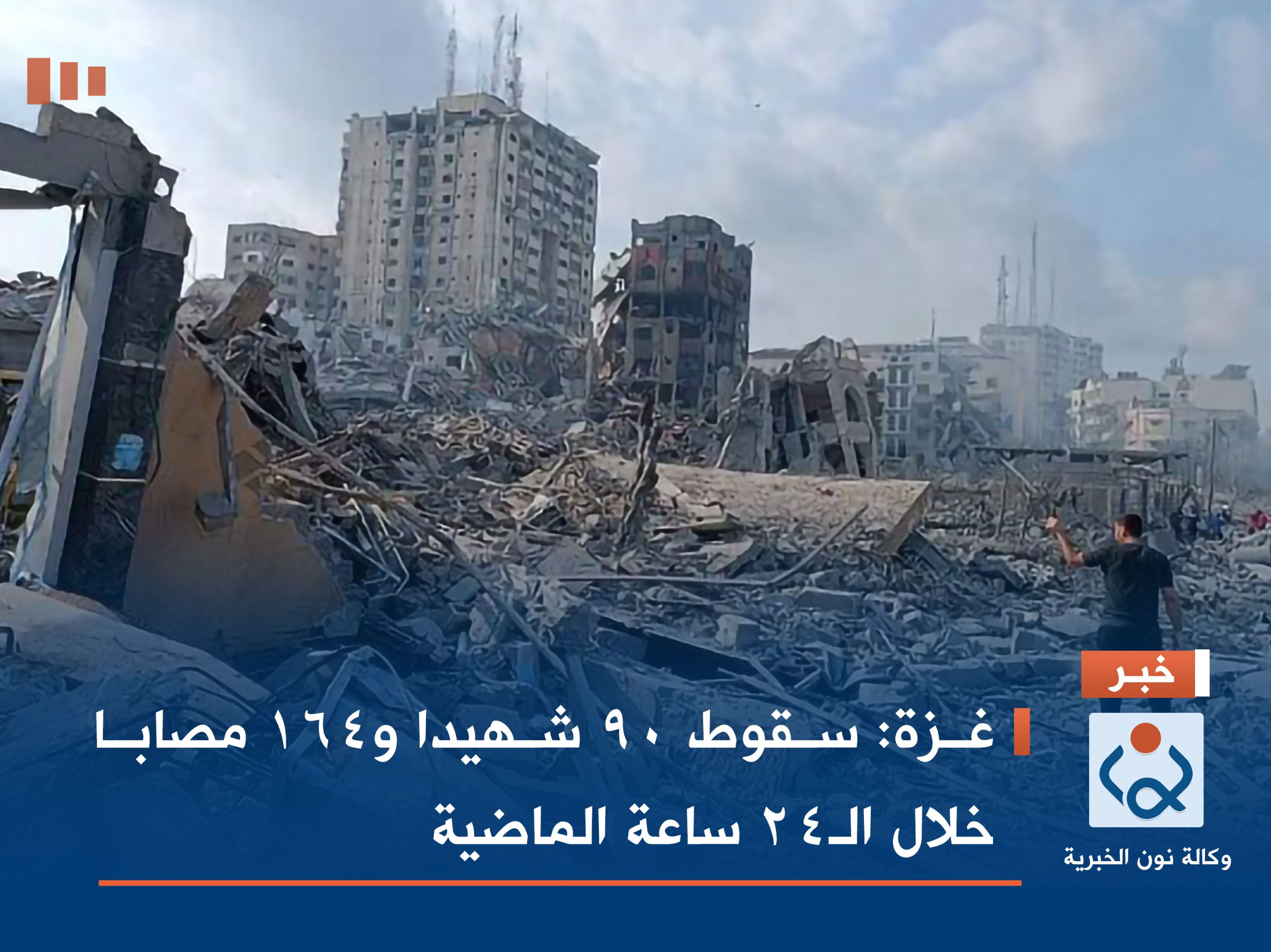 غزة : سقوط 90 شهيدا و164 مصابا خلال الـ24 ساعة الماضية