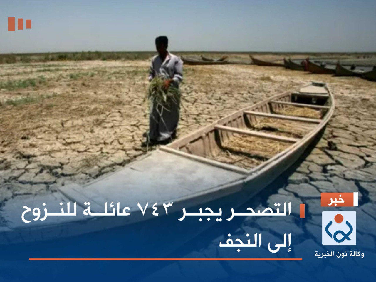 التصحر يجبر 743 عائلة للنزوح إلى النجف