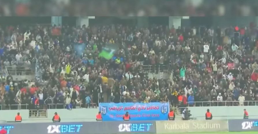 انتهاكا لقدسية كربلاء :اعلانات لاكبر شركات القمار والمراهنات  تعرض على شاشات ملعب كربلاء الدولي