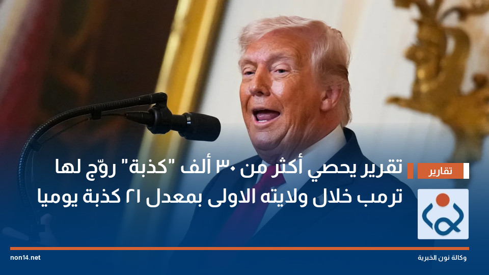 تقرير يحصي أكثر من 30 ألف "كذبة" روّج لها ترمب خلال ولايته الاولى بمعدل 21 كذبة يوميا