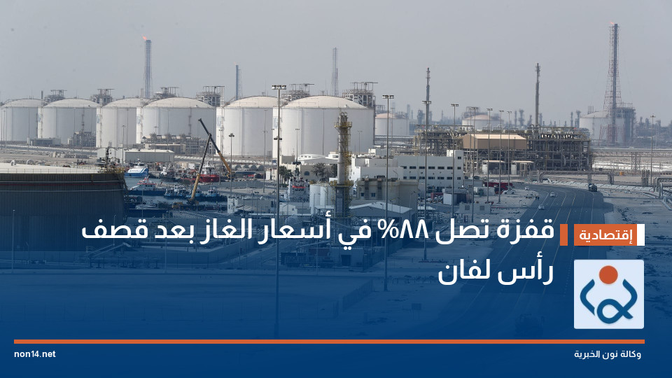 قفزة تصل 88% في أسعار الغاز بعد قصف "رأس لفان"