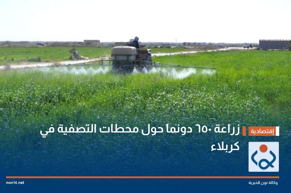 زراعة 650 دونماً حول محطات التصفية في كربلاء